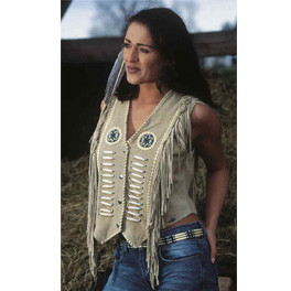 Wildledergilet für Damen "Spirit" in XXL (knapp geschnitten)