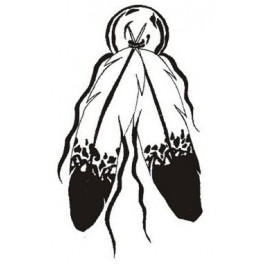 Kleiner Fenstersticker (Aufkleber) Federn "Two Feather"