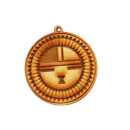 Holzamulette Symbole Indianer-Sunface Motiv-L (grosse Version