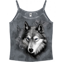 "Wolf Portrait" Spaghettiträger-Shirt für Damen