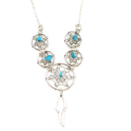 Feine Traumfänger Kette mit 5 Traumfängern