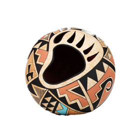 Acoma Pueblo Töpferei "Bearclaw" Vase Bär