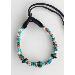 Armband aus Glasperlen und Rehleder, indianische Handarbeit