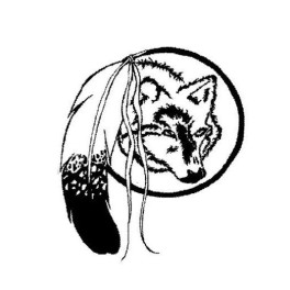 Kleiner Fenstersticker (Aufkleber) Wolf - nur in weiss!