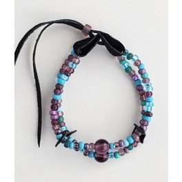 Armband aus Glasperlen und Rehleder, indianische Handarbeit