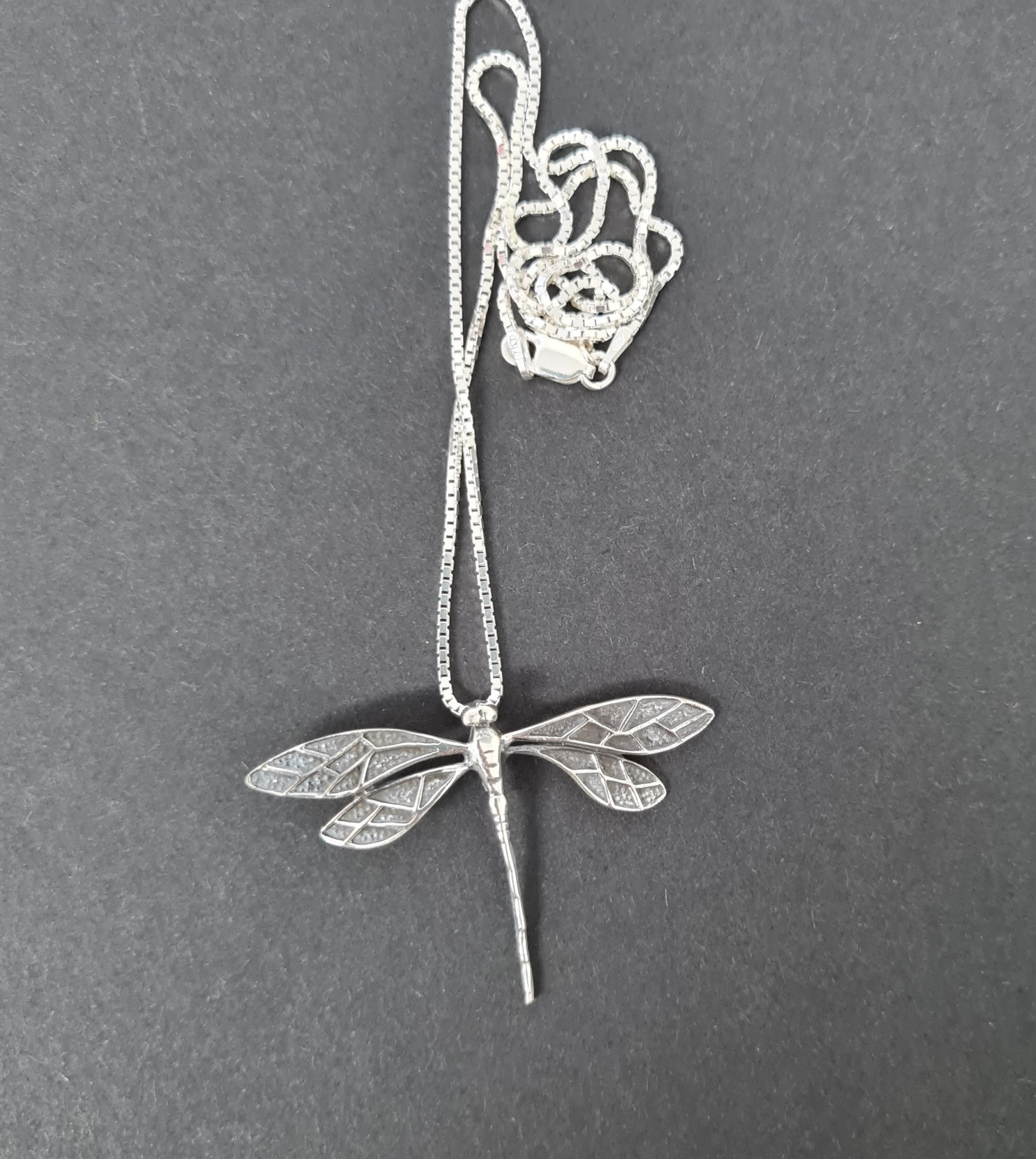 Libellen Halskette Aus Sterling Silber – Keltisches Design Mit Herz-Anhänger