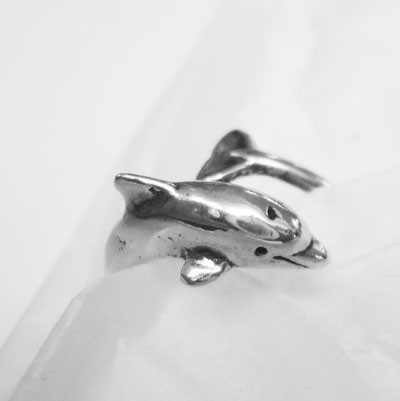 Silber Ring Delfin