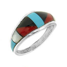 Ring Silber Zuni Inlay