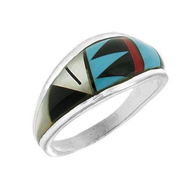 Ring Silber Zuni Inlay