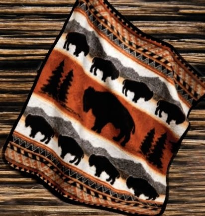 Blockhausdecke, Bisonmotiv