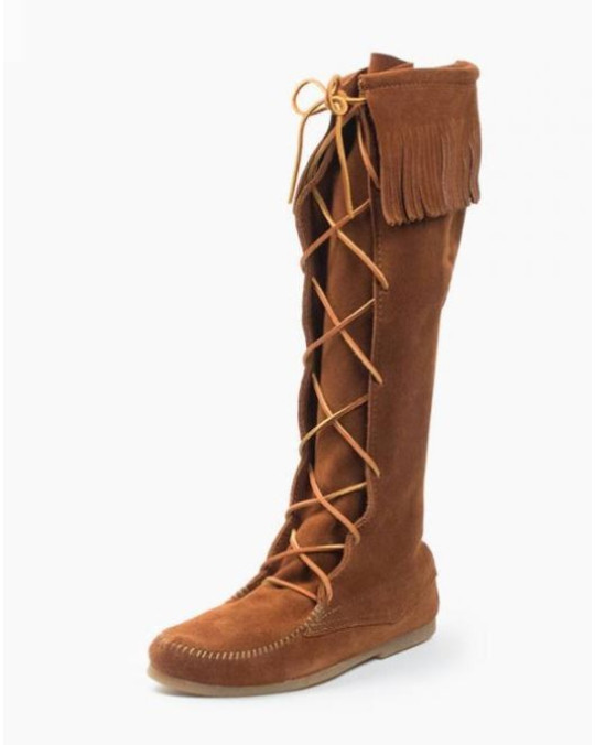 Moccasin Fransen-Stiefel für Herren in 2 Farben