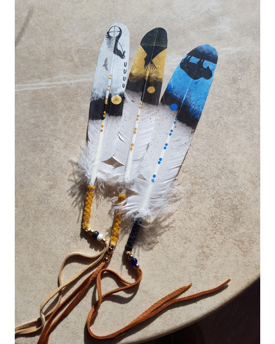 Bemalte Feder der Lakota/Sioux