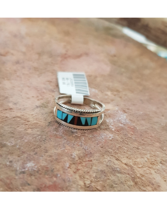 Zuni Inlayring, multicolor
