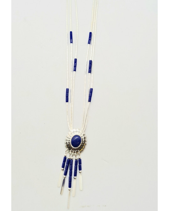 Liquidsilverkette "Concho +Dangles" in Lapis Lazuli