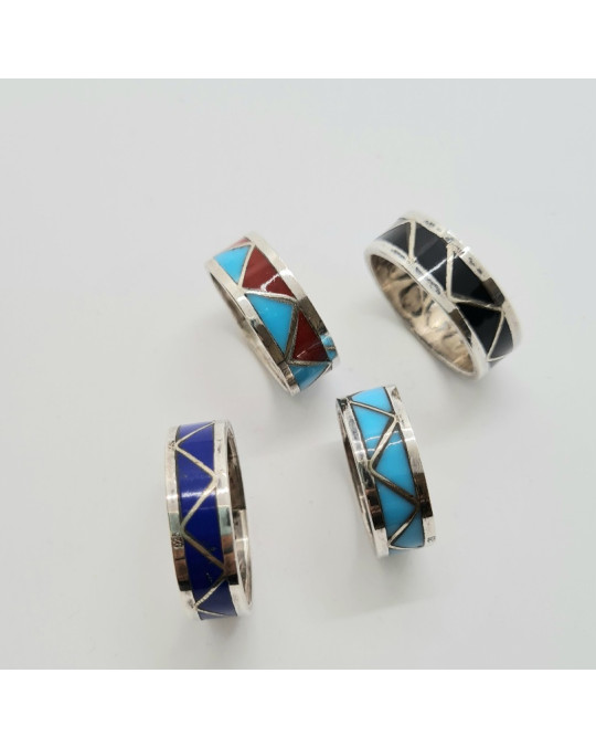 Inlay Ring der Zuni- verschiedene Farben