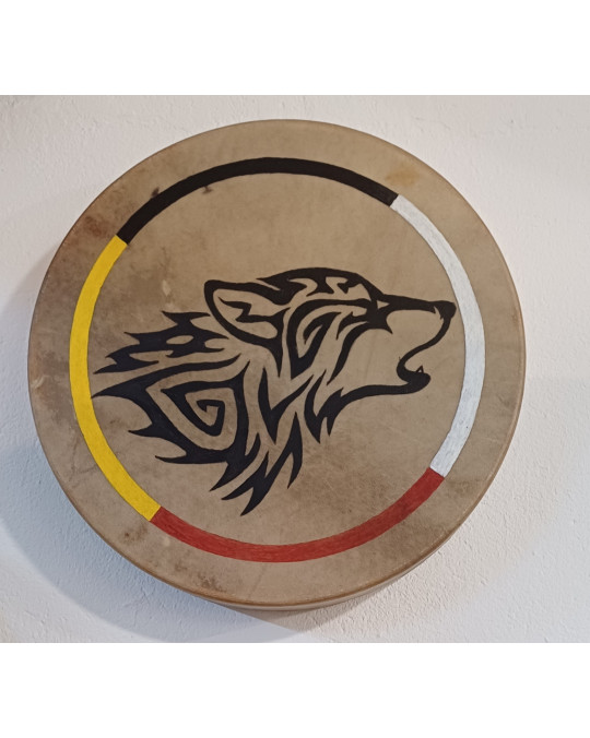 Trommel der Lakota (Sioux) "Wolf 4 Directions"