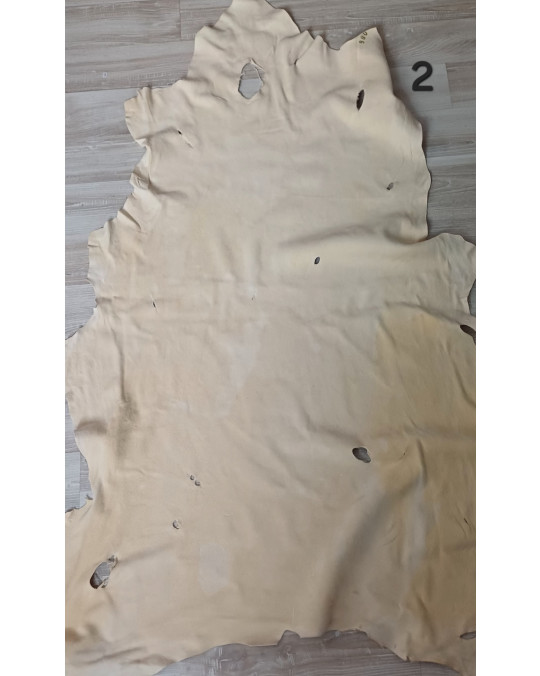 Hirschleder (Buckskin) naturgegerbt B-Qualität