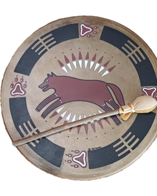 Trommel aus dem Taos Pueblo "Hunting Wolf"