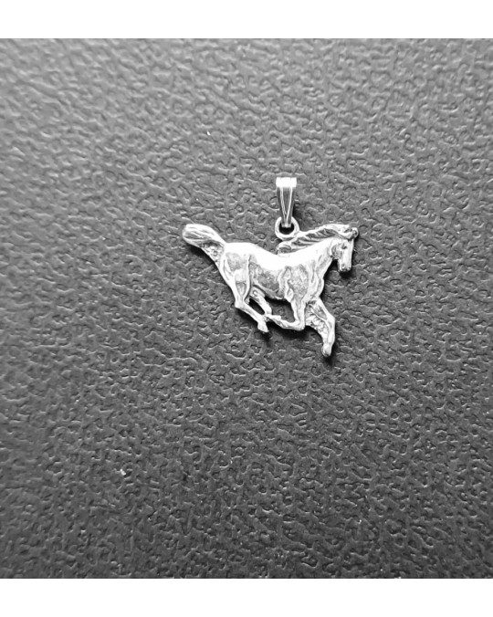 Pferd im Galopp aus Silber flacher Anhänger/Charm
