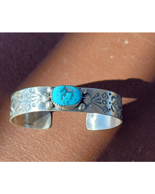 Traditioneller Armreif für Damen und Herren mit Türkis, Navajo 
