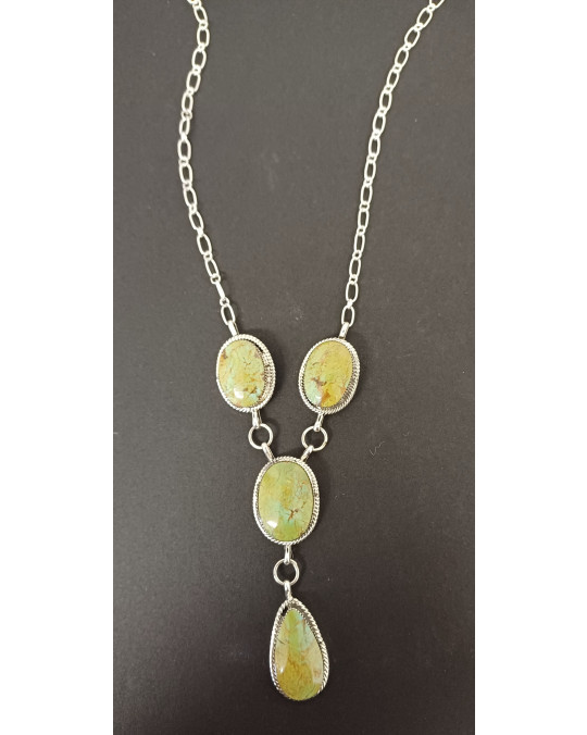 Navajo Silberschmuck: Türkiscollier mit Grüntürkisen