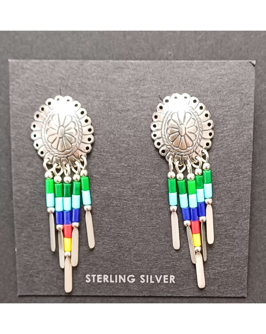 Stecker "Concho" - mit Edelsteinperlen-multicolor