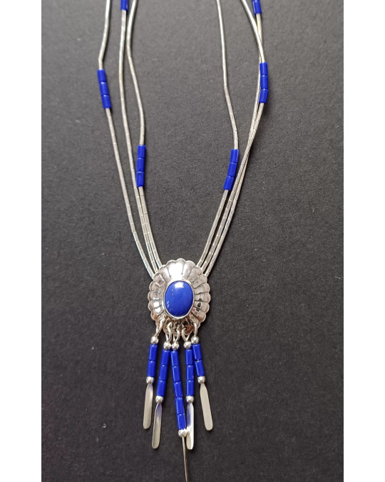 Liquidsilverkette "Concho+Dangles" in Lapis Lazuli