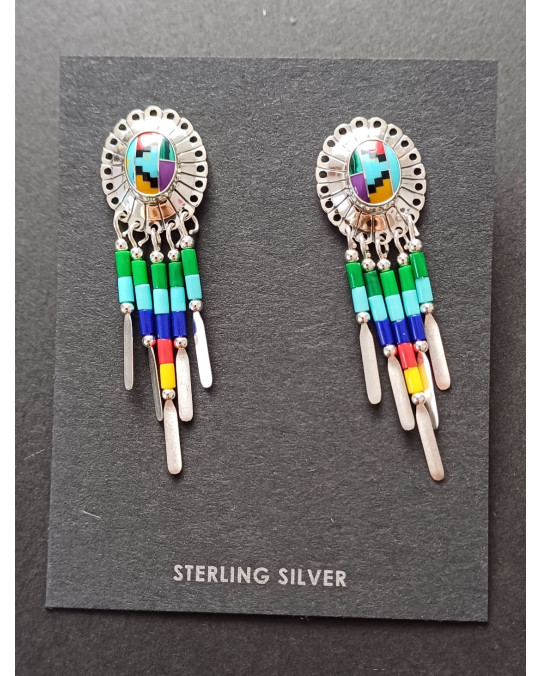 Ohrstecker "Dangles" in multicolor Inlay