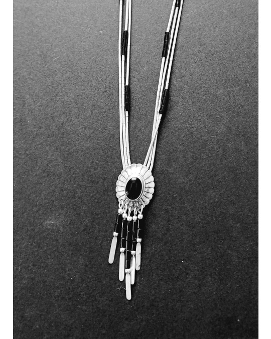 Liquidsilverkette "Concho +Dangles"- mit Onyx