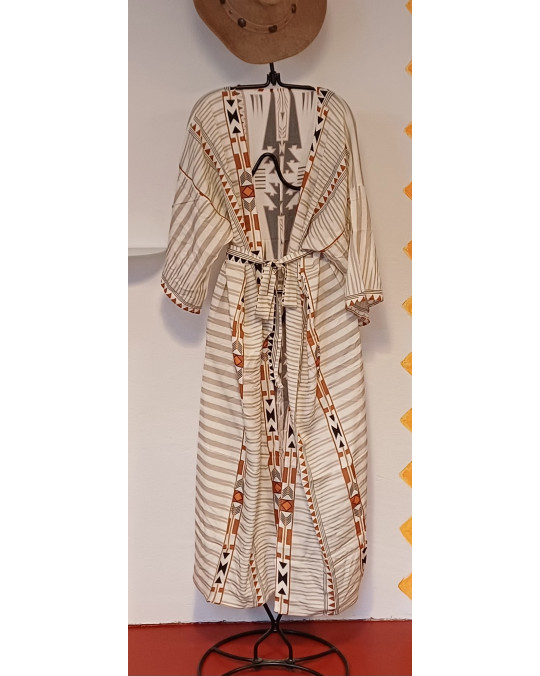 Yogamantel, Hausmantel Damen mit dem Muster eines Stammes