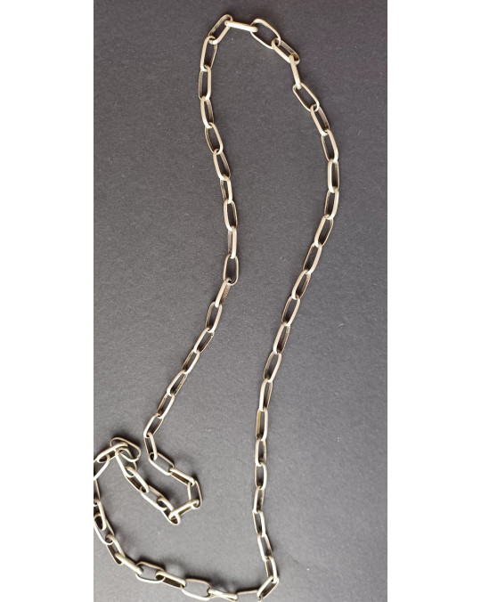 Sehr lange Silber Gliederkette - mit sehr grossen Gliedern, auf alt gemacht