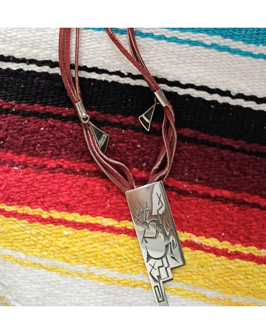 Grosser Anhänger der Hopi - Kokopelli - an Lederband
