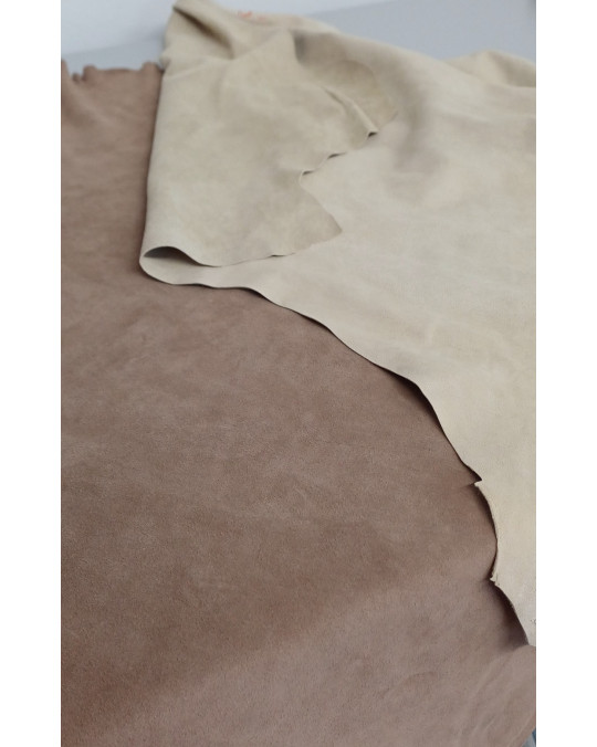 Ziegenvelours, feines Leder 