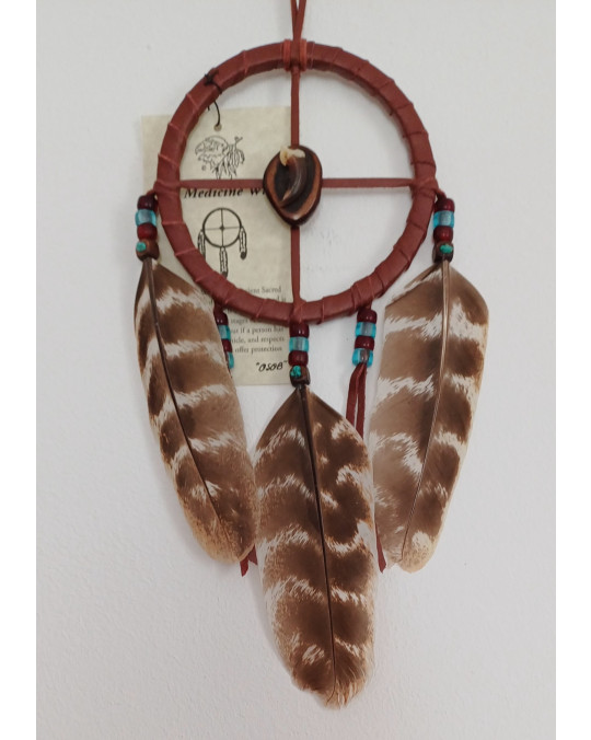 Medizinrad der Cherokee, dunkelbraunes Leder mit Kralle