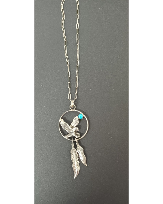 Adler im Kreis - Anhänger der Navajo mit Türkis