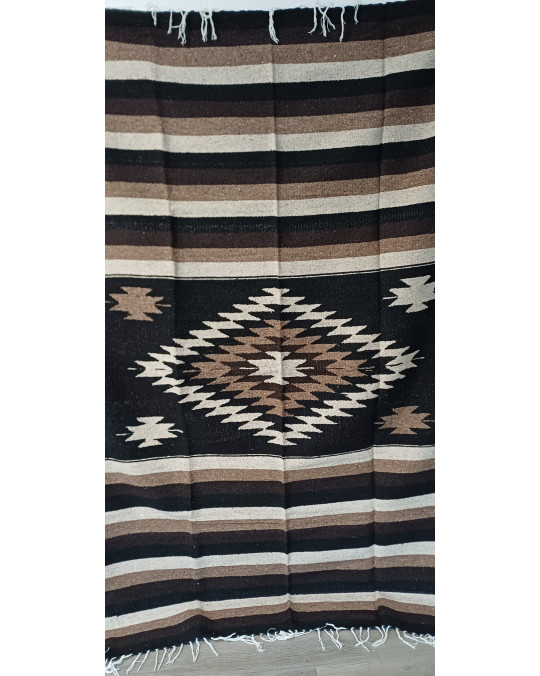 Gewobene, original mexikanische Decke -schwarz