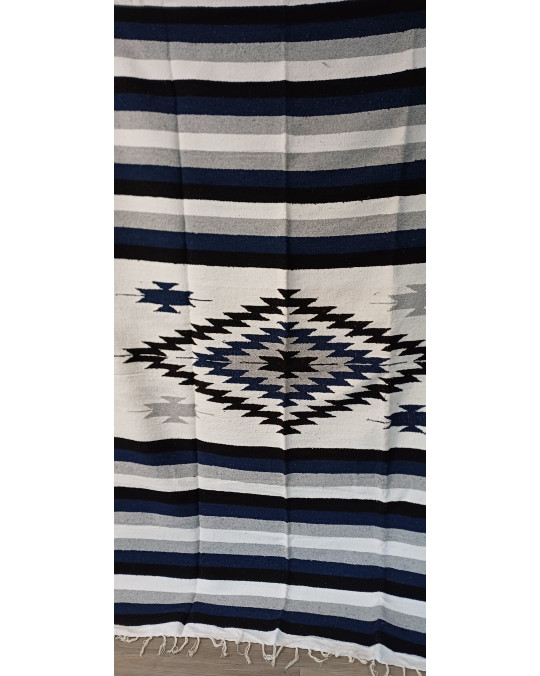 Gewobene, original mexikanische Decke -dunkelblau