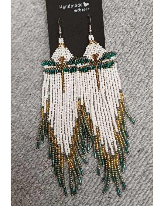 Lange Perlenohrringe -Motiv Libelle