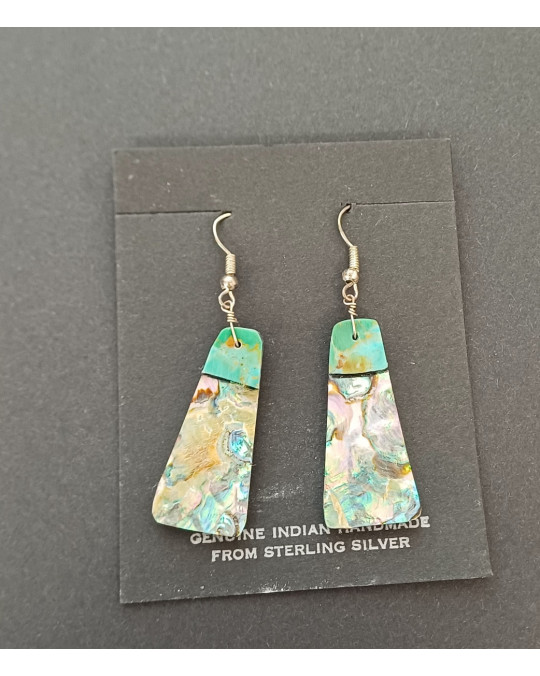 Navajo Ohrhänger aus Abalone und Türkis