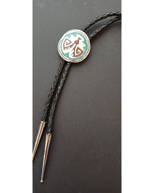 Chip Inlay Bolo Tie Vintage