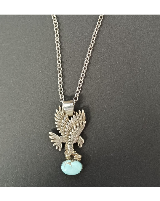  Eagle Anhänger Navajo, sehr klassisch, mit hellem Türkis
