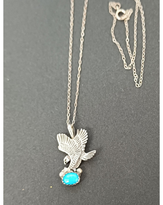  Kleiner Eagle Anhänger Navajo, sehr klassisch, mit Türkis