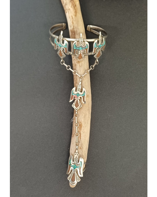 Slavebracelet Armband mit Ring der Navajo, US Grösse 7