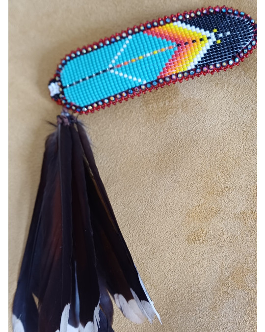 Haarspange Beadwork "Firefeather"