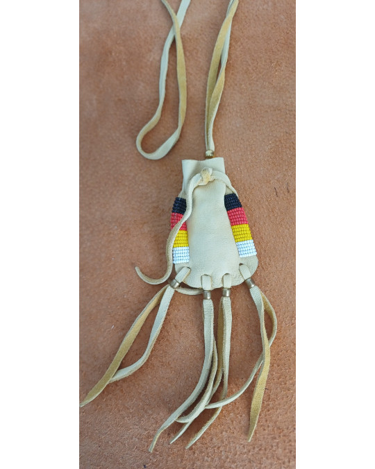 Leder Medizinbeutel, Lakota (Sioux), Hirschleder