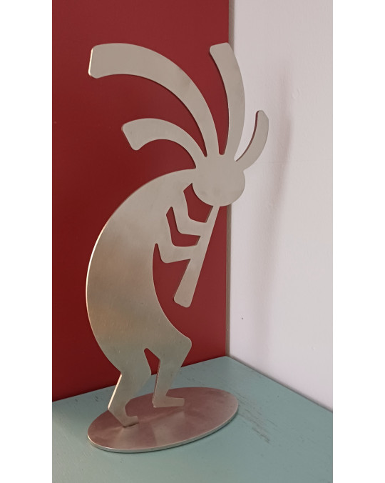 Edelstahl Kokopelli Statue