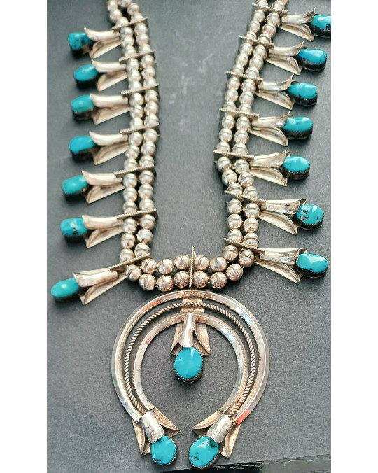 Originale Squash Blossom Kette der Navajo, mega gross