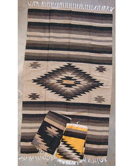 Gewobene, original mexikanische Decke in B-Qualität braun