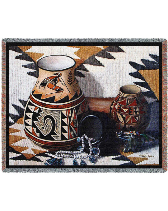 Web-Decke "Kokopelli Vase"