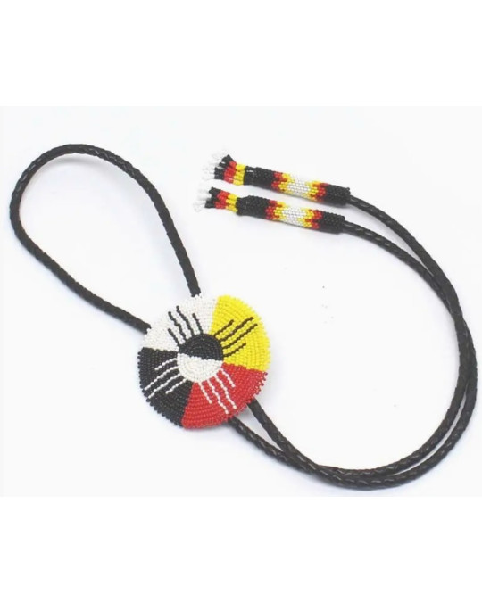 Bolo Tie "4 Directions" aus Glasperlen